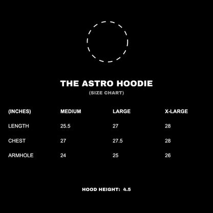 TUNNEL - THE ASTRO HOODIE SIZE CHART (TNNL.CA) (VANCOUVER, CANADA)
